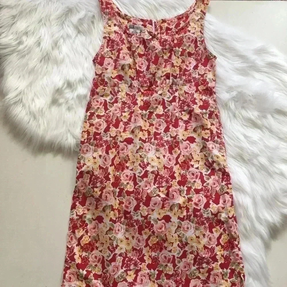 Faded Glory Red Floral Sleeveless Dress - Picture 2 of 7